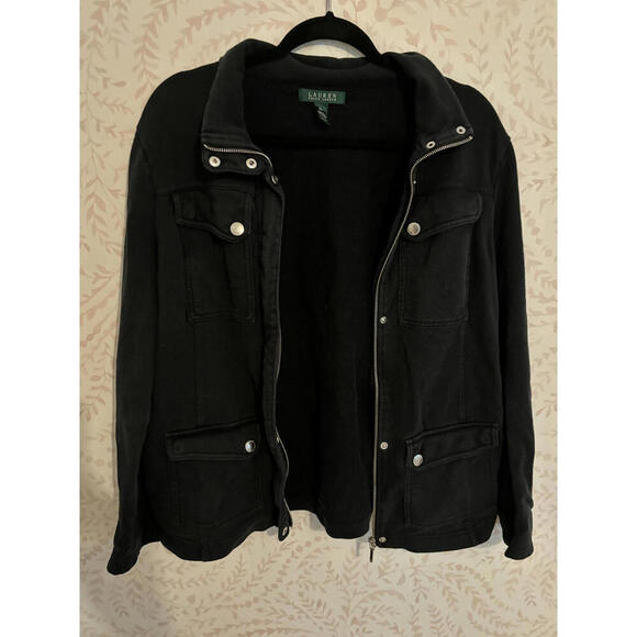 Last chance! Vintage Lauren Ralph Lauren Black Denim Jacket - XL - Picture 7 of 8